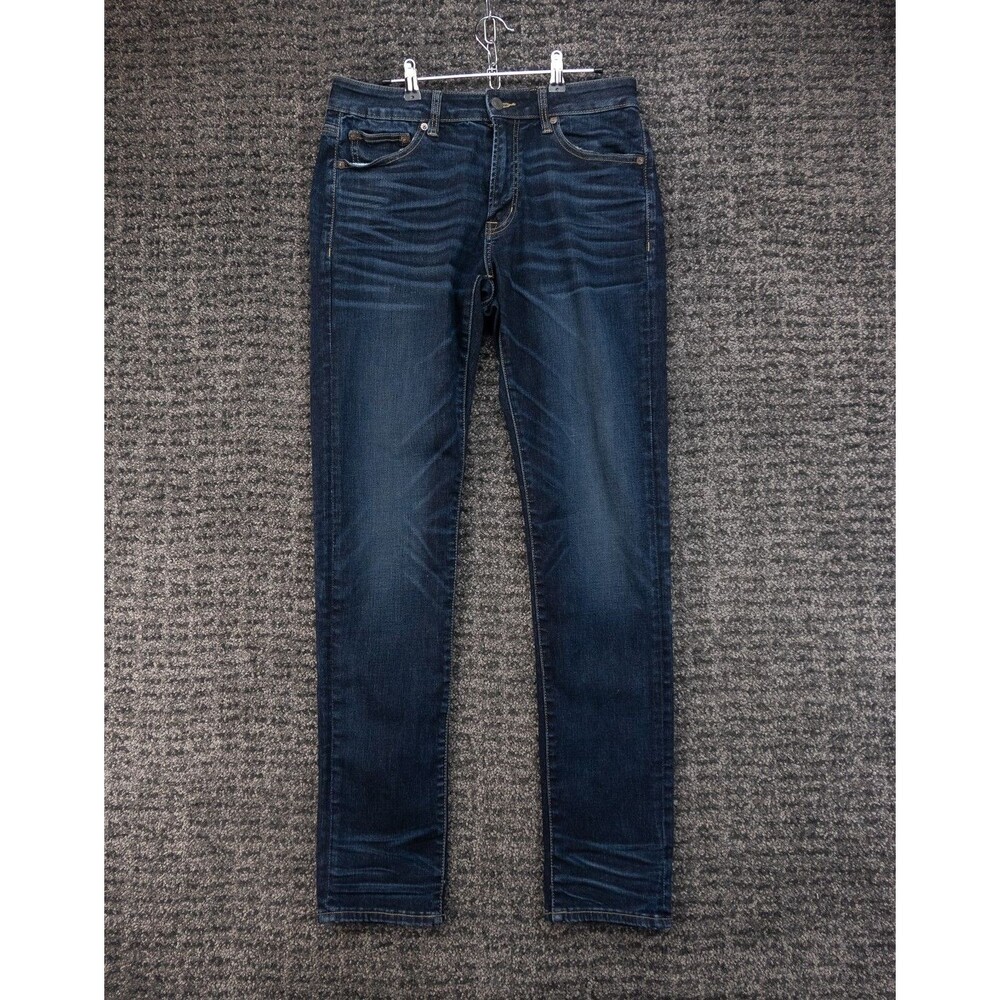American Eagle Jeans Mens 32x34 Blue Slim Fit Stretch Distressed Denim Preppy